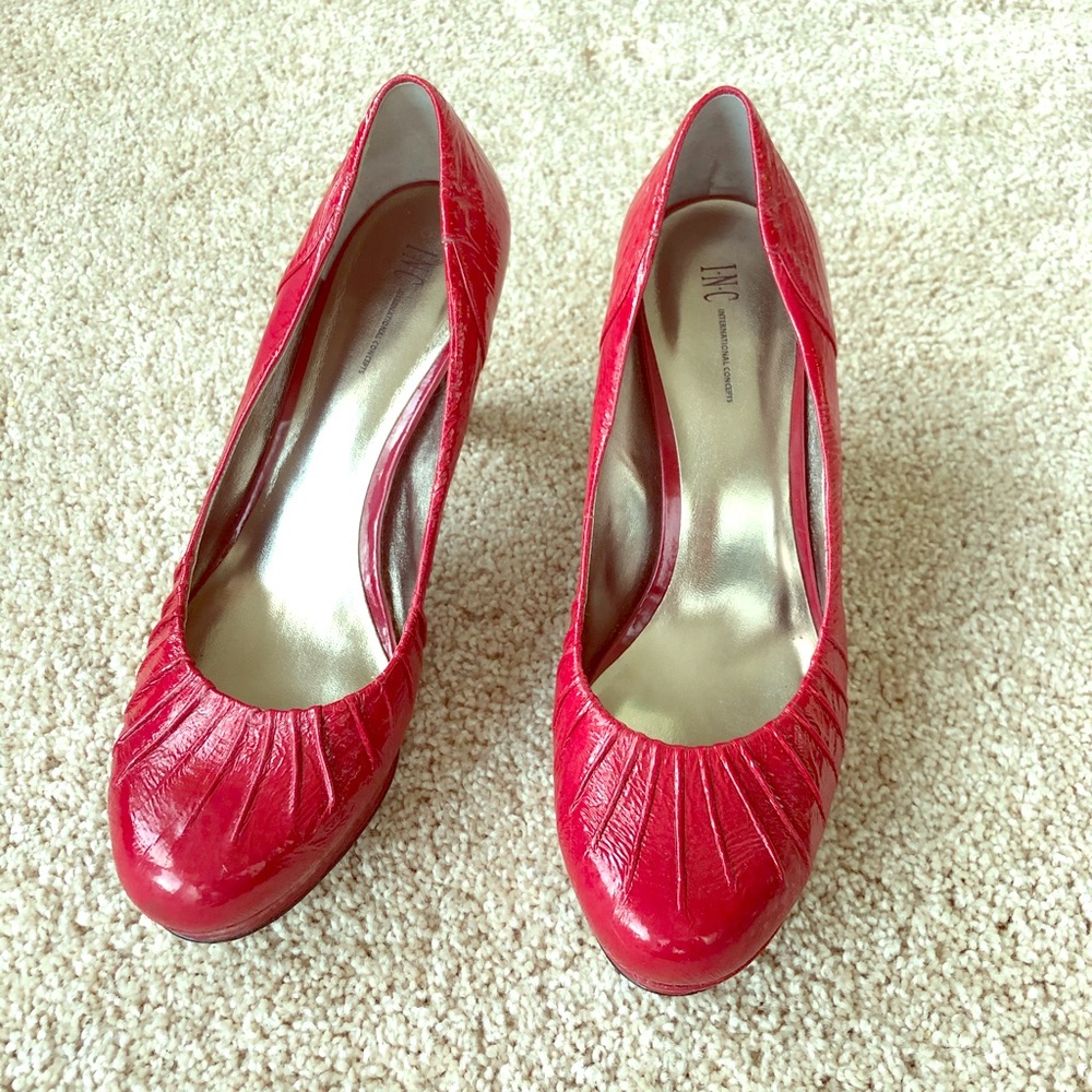 INC Belindabrd patent leather heels, Bordeaux